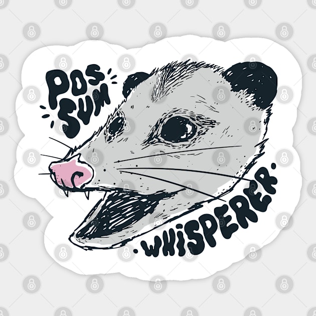 Possum Whisperer Funny Opossum Lover Sticker by BramCrye